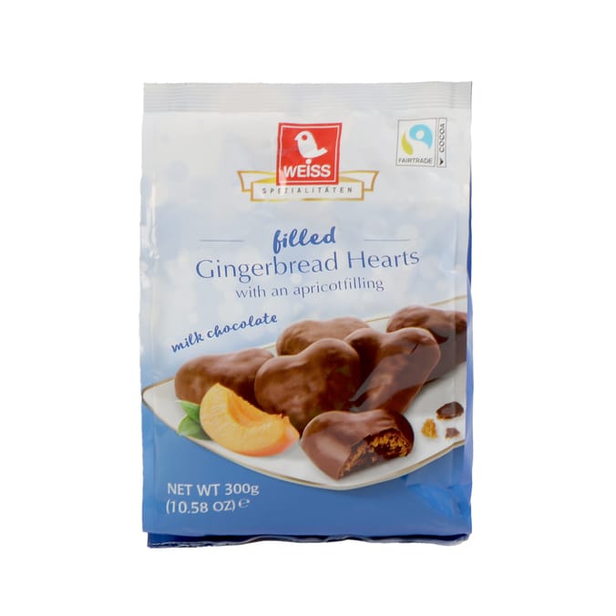Weiss Filled Gingerbread Hearts 300g