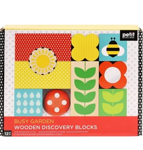 Petit Collage Busy Garden Wooden Discovery Blocks