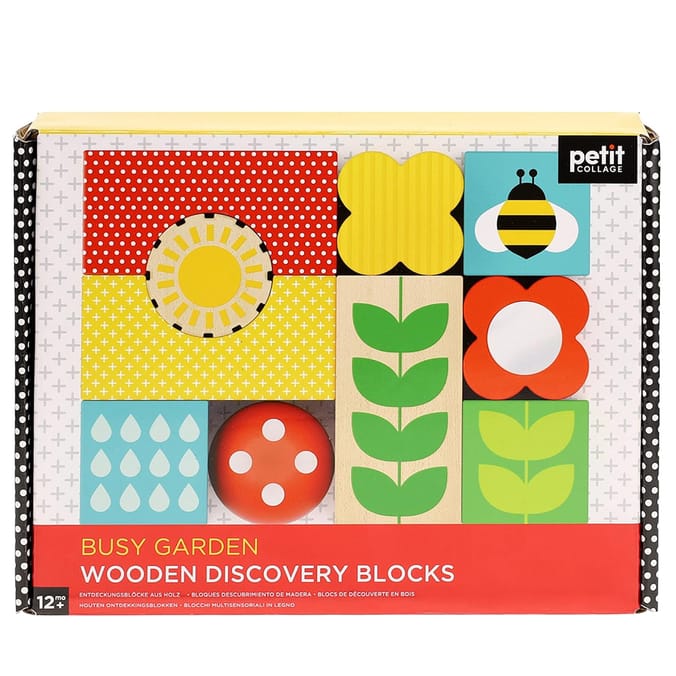Petit Collage Busy Garden Wooden Discovery Blocks