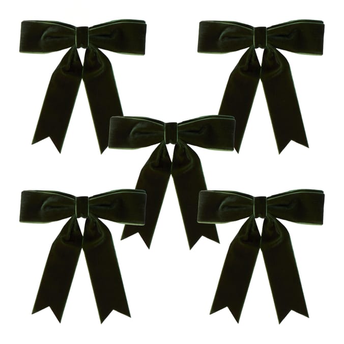 Winter Charm Velvet Bow 5 Pack