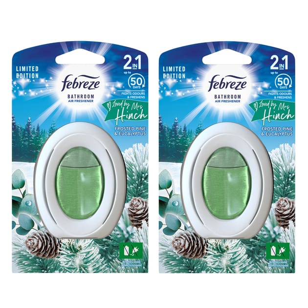 Febreze Bathroom Continuous Air Freshener Frosted Pine & Eucalyptus x2 ...
