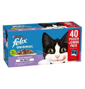 Felix Original Mixed Selection in Jelly Wet Cat Food Pouches 40x85g