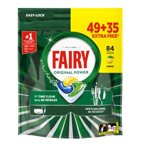 Fairy Original Power Dishwasher Tablets 84 Capsules - Lemon