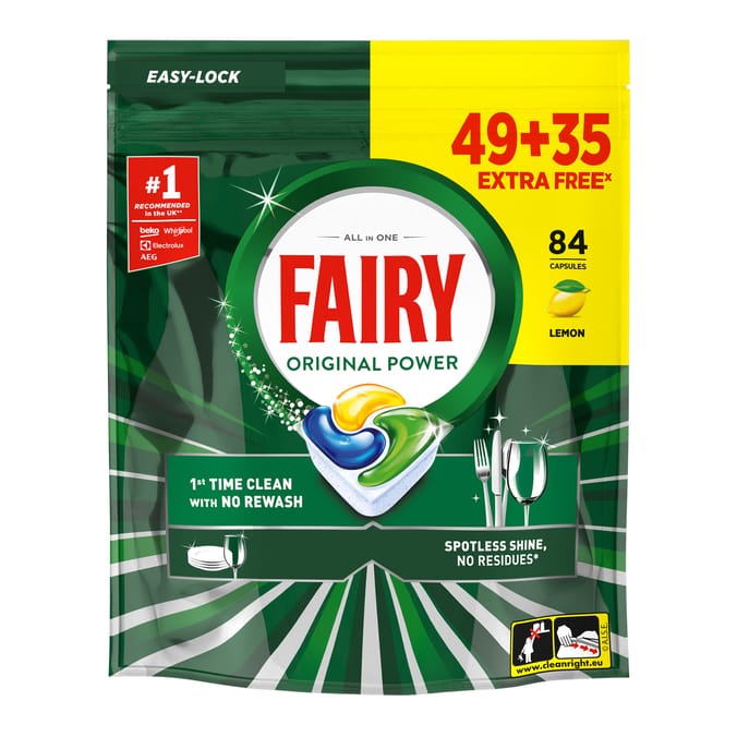 Fairy Original Power Dishwasher Tablets 84 Capsules - Lemon