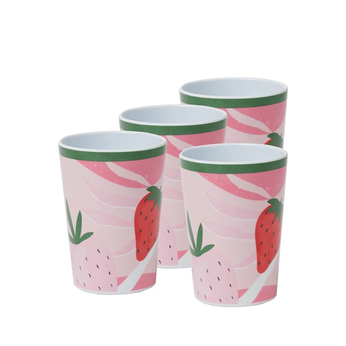 The Outdoor Living Collection Melamine 4 Summer Tumbler Set - Strawberry