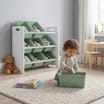 Liberty House Toys Kids 9 Bin Storage Unit - White & Forest Green