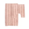 Home Collections 2 Piece Chenille Stripe Bath Mat Set