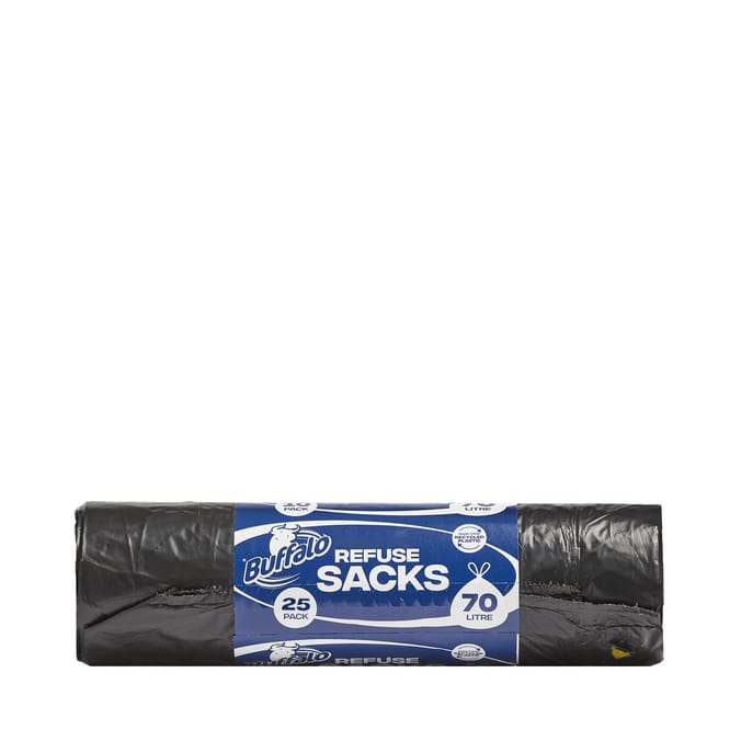 Buffalo Super Strong Refuse Sacks 70 Litre 25 Pack