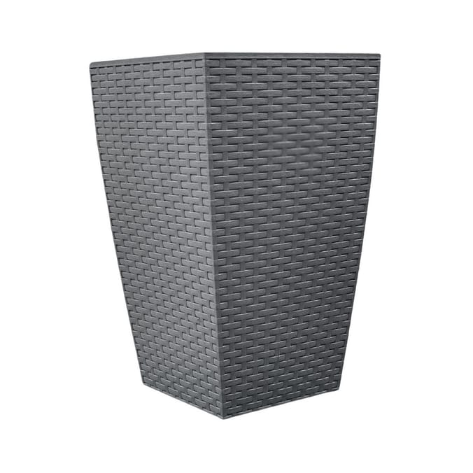 Rattan Square Planter 45cm - Grey