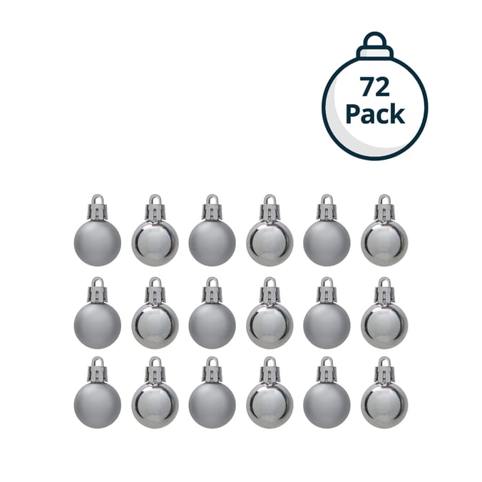 Festive Feeling 2.5cm Baubles 36 Pack - Silver x2