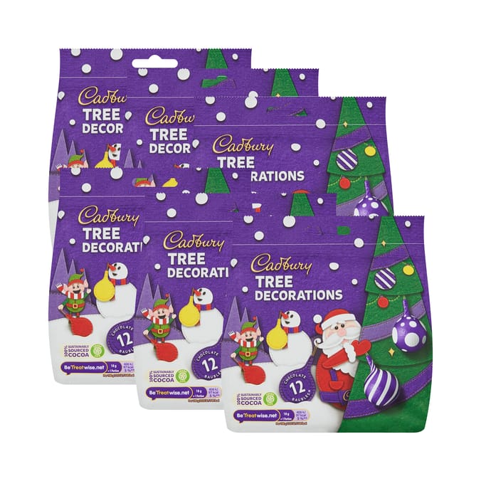 Cadbury Milk Chocolate Tree Bauble Decorations Bag 72g x6