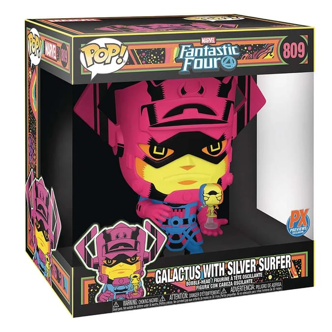 Pop! Vinyl Jumbo Marvel Fantastic Four Galactus With Silver Surfer Figure