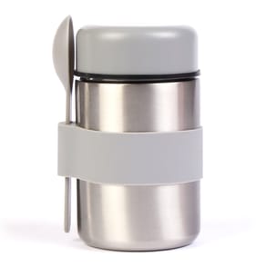  Kitchen Round Stainless Steel Food Container 400ml - Grey