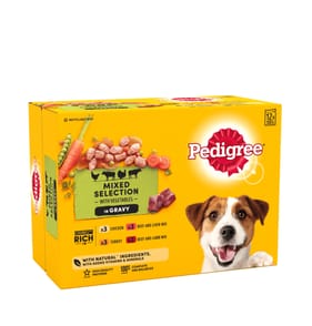 Pedigree Mixed Selection in Gravy Adult Wet Dog Food Pouches 12 x 100g