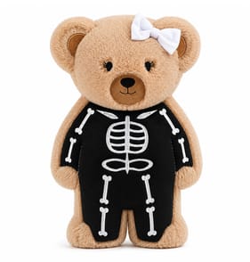 Hallow Scream Skeleton Bear With Bow Cushion 