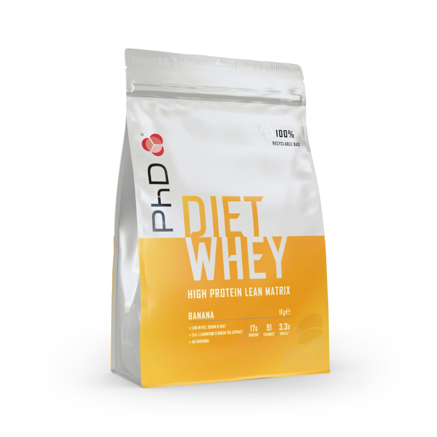 PhD Diet Whey Protein Powder 1kg Banana Home Bargains