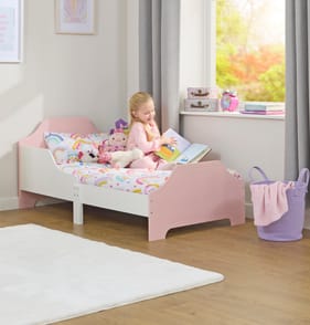 Liberty House Toys Two Tone Toddler Bed - White & Pink
