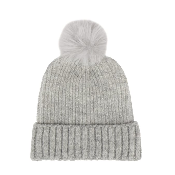Originals Winter Kids Grey Lurex Pom Pom Hat