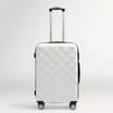 Salisbury Embossed Quilted Shell Suitcase - Off White