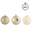 Winter Charm 8cm Hand Decorated Christmas Baubles 9 Pack