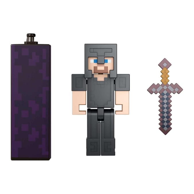 Minecraft: Build A Portal 8cm Figure GTP08 - Steve In Netherite Armour