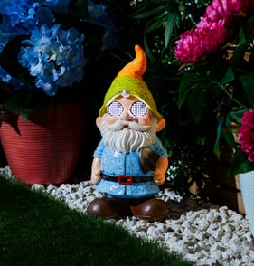 Firefly Solar Light Co Digital Eyes Gnome Solar Light - Blue