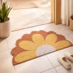 Home Half Moon Printed Door Mat - Flower