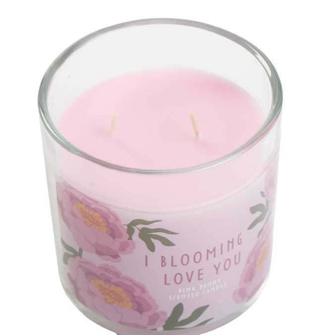 I Blooming Love You Scented Candle - Pink Peony 