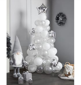 Festive Feeling Balloon Tree - Silver/White