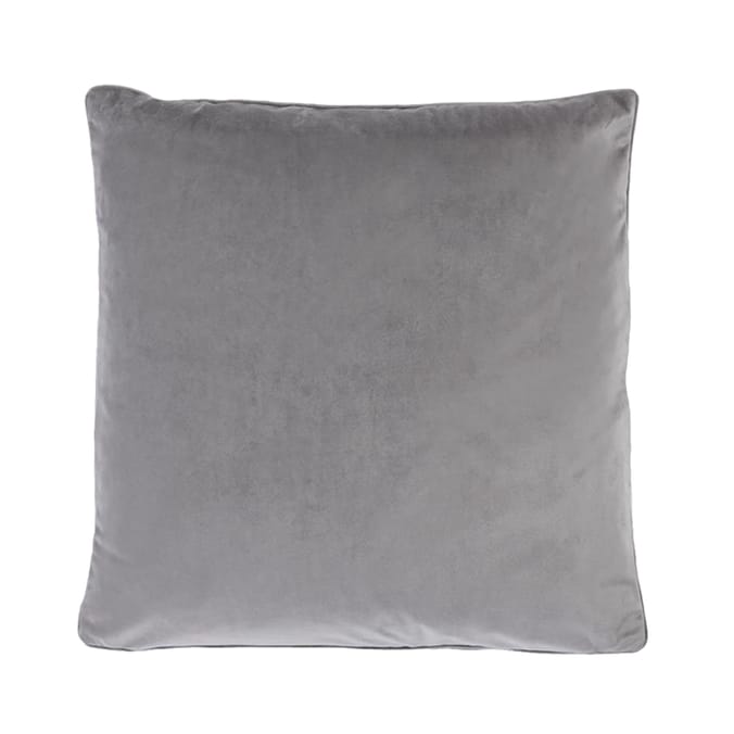 Home Collections Large Velvet Cushion Grey Home Bargains