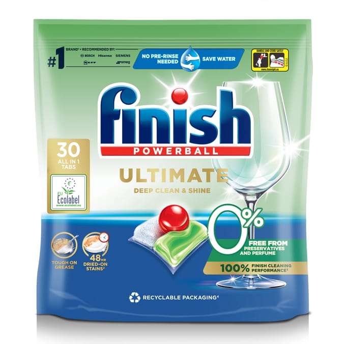 Finish Ultimate Deep Clean & Shine Dishwasher Tablets 0% - 30 Tabs