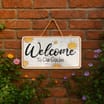 Jardin Metal Hanging Wall Sign - Welcome To Our Garden with Daisys