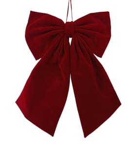 Winter Charm Large Velvet Bow - Dark Red