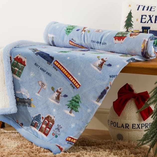 The Polar Express Fleece Throw Home Bargains