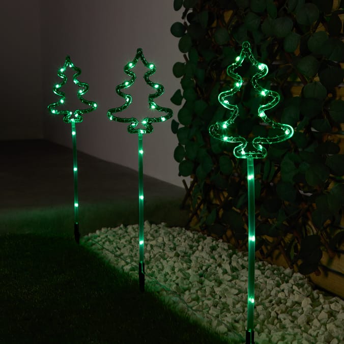 Prestige Battery Operated LED Stake Light 3 Pack - Tree