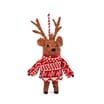 Sleigh Bells Christmas Felt Hanging Decoration - Mouse