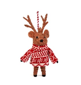 Sleigh Bells Christmas Felt Hanging Decoration - Reindeer
