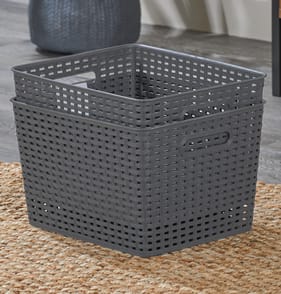 House & Home Large Storage Basket - Grey x2