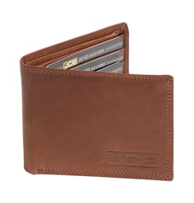 JCB RFID Blocking Leather Wallet - Brown