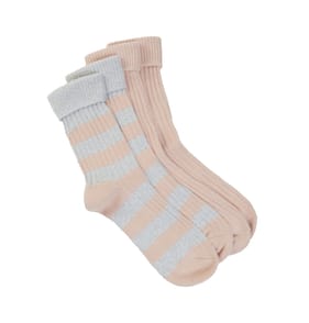 Ladies Boot Socks 2 Pack - Pink UK Size 3-7