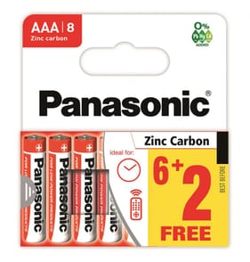 Panasonic Zinc Carbon AAA Batteries 8 Pack