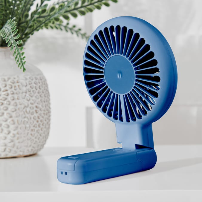 Pifco 2-In-1 Rechargeable Handheld Fan - Blue
