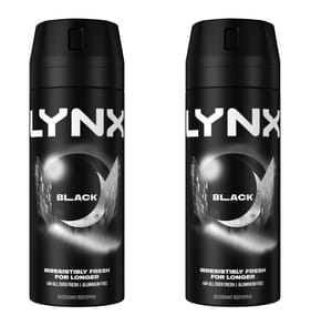 Lynx Body Spray Black 2 x 150ml