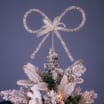 Frosted Spirit Diamante Bow Christmas Tree Topper