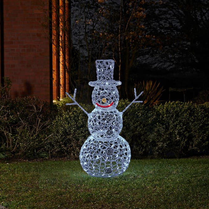Prestige LED Acrylic Snowman Home Bargains