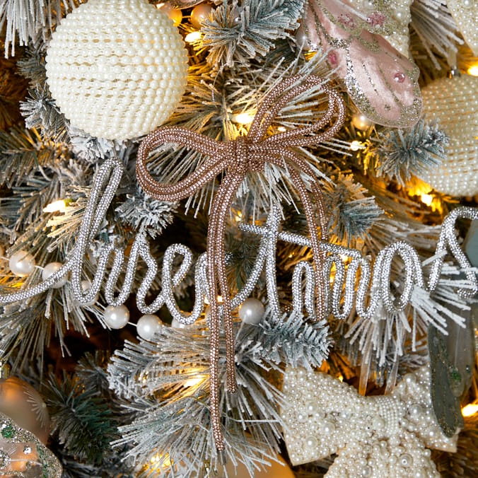Winter's Tale Diamante Hanging Bow Decoration