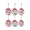Festive Feeling Wooden Tree Decoration 6 Pack