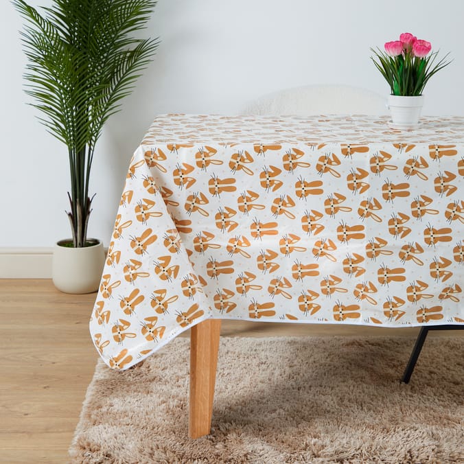 Happy Easter Wipe Clean Tablecloth - Hotcross Bunny