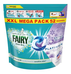 Fairy Non Bio Platinum Extra Freshness Pods 52 Washes