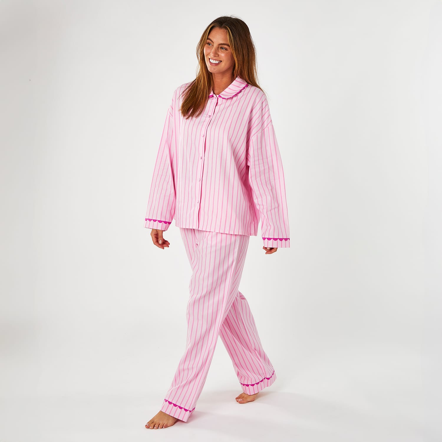 Pink Pattern Pyjama Originals Pink Striped Pyjamas | Home Bargains